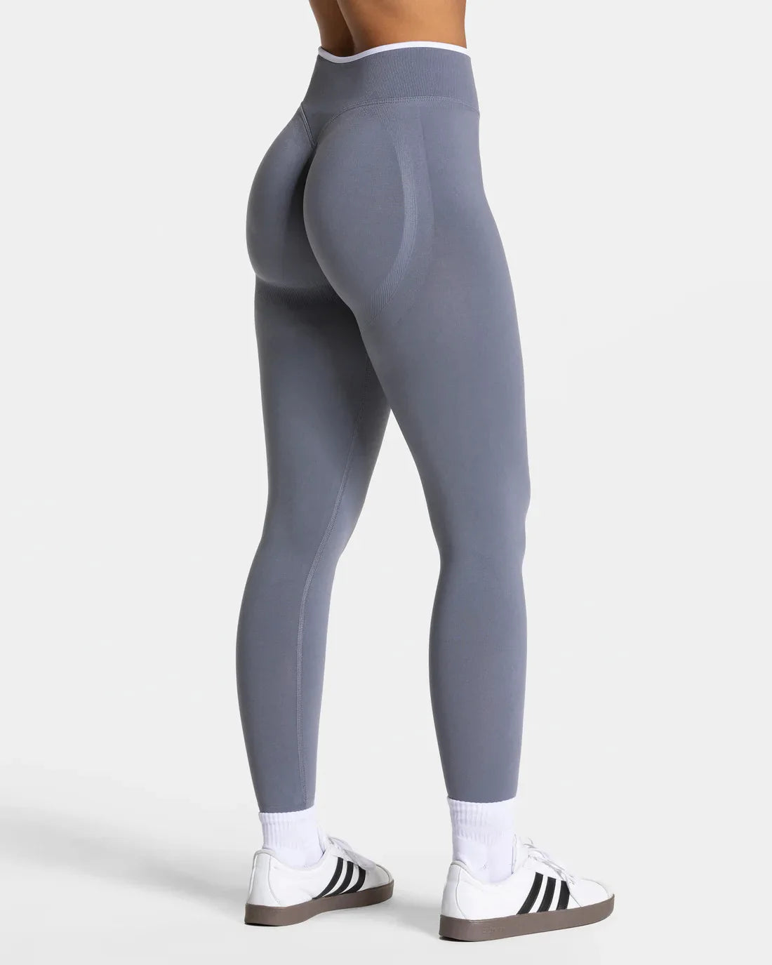 New Women's Color Blocking Yoga Leggings Seamless Knited Tights High Waist Hip Liftting Gym Workout White Edge Sports Leggings