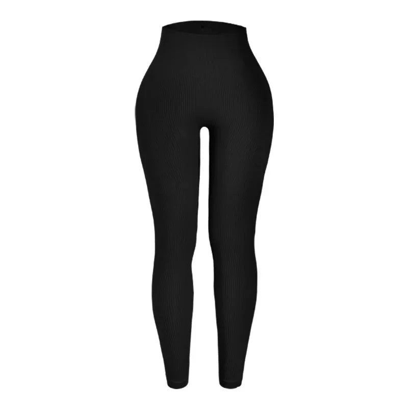 Women High Waist Seamless Thread Knitted Yoga Leggings Hip Lifting High Elastic Slim Training Running Gym Fitness Fashion Pants