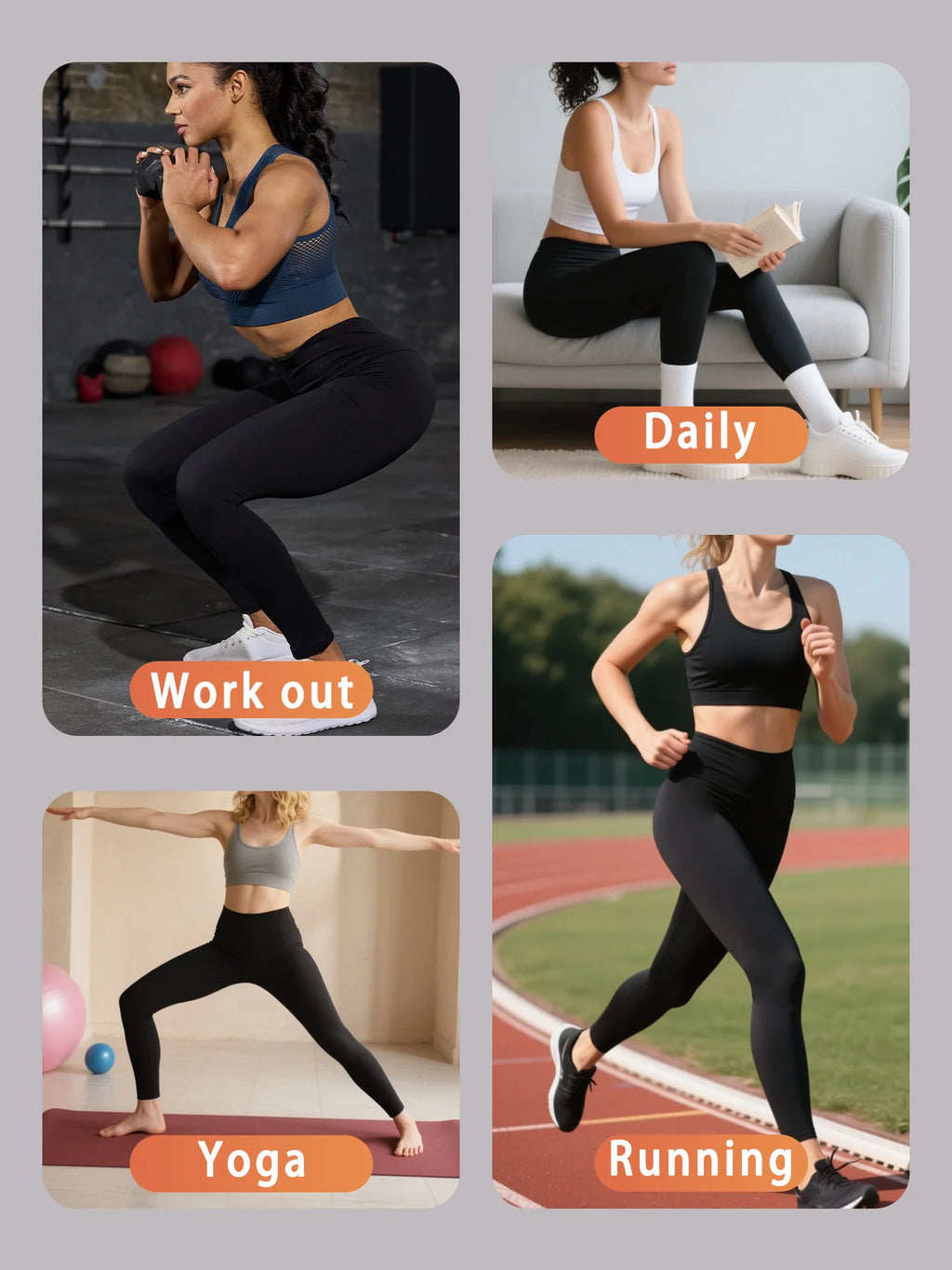 Women's Super Soft Leggings High Waisted Tummy Control No See Through Workout Yoga Running Athletic Push Up Gym Fitness Leggings