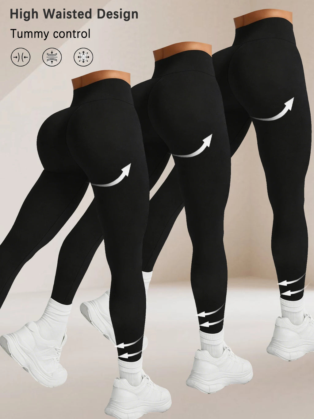 3 Pack High Waisted Women's Leggings with Tummy Control-Super Soft Comfortable Fit for Yoga Running Workout and Daily Activities