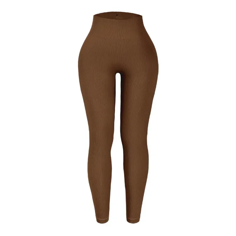 Women High Waist Seamless Thread Knitted Yoga Leggings Hip Lifting High Elastic Slim Training Running Gym Fitness Fashion Pants