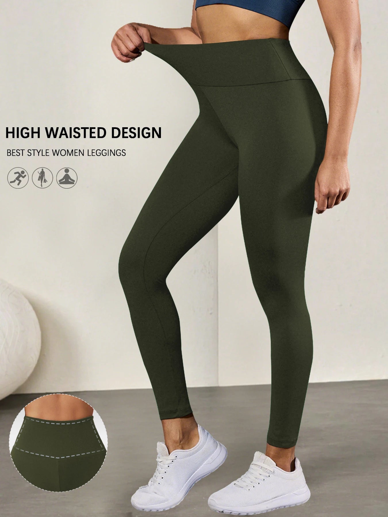 Women's Super Soft Leggings High Waisted Tummy Control No See Through Workout Yoga Running Athletic Push Up Gym Fitness Leggings
