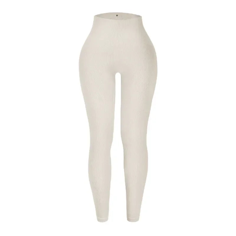Women High Waist Seamless Thread Knitted Yoga Leggings Hip Lifting High Elastic Slim Training Running Gym Fitness Fashion Pants