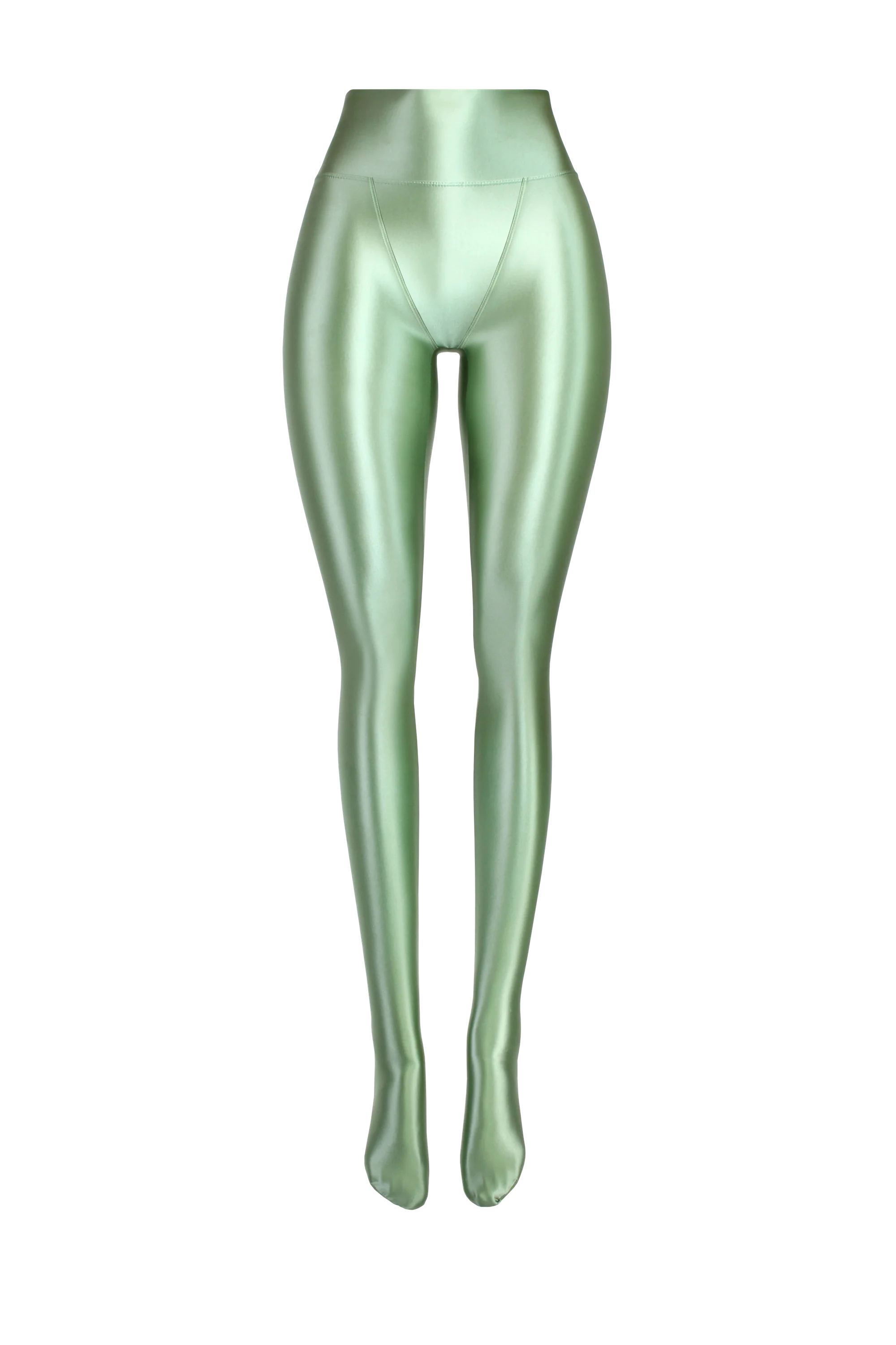 MJINM Women Shiny Smooth Leggings Fitness Yoga V-Crotch High-Waist Pants Satin Jeggings Stretch Tights Opaque Wetlook Pantyhose
