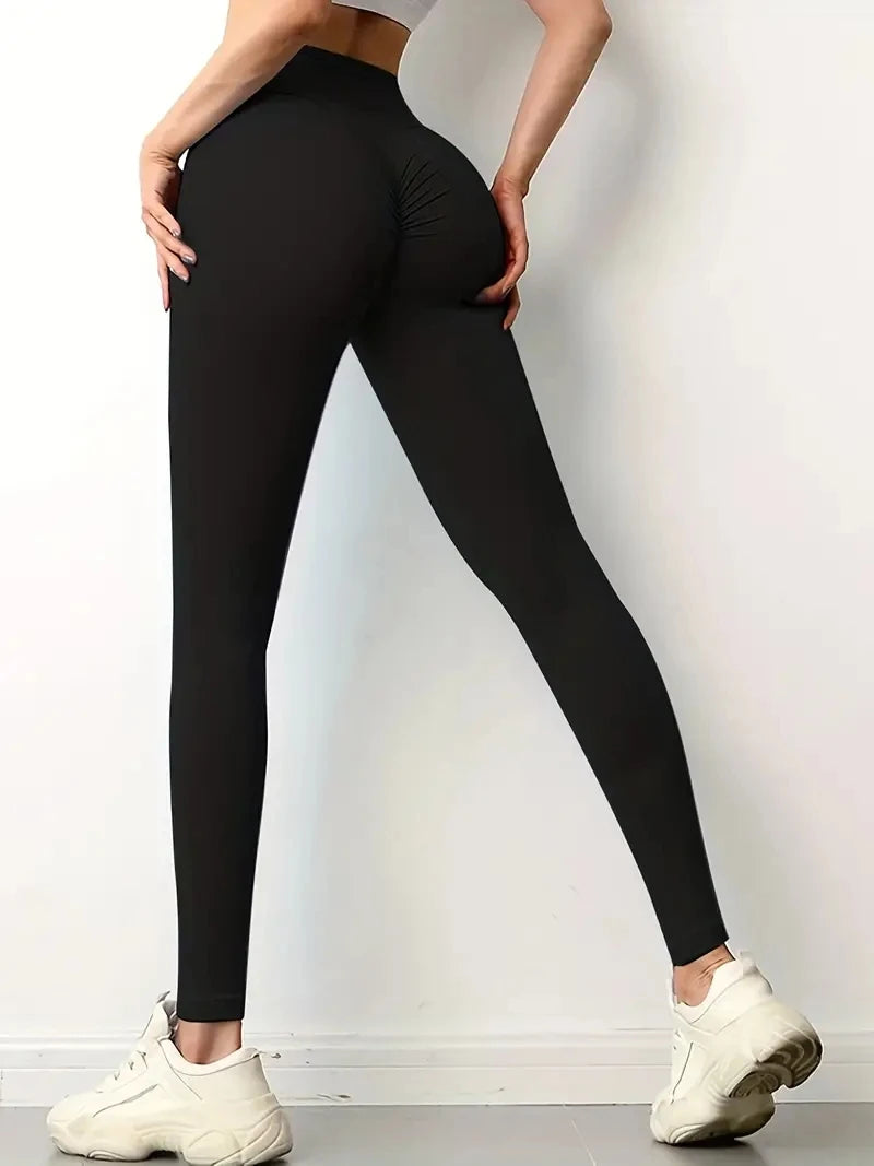 High Waist Butt Lifting Yoga Pants Ruched Peach Hip Quick Dry Breathable Stretch Sports Leggings for Gym Workout