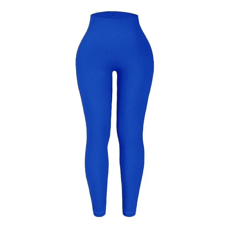 Women High Waist Seamless Thread Knitted Yoga Leggings Hip Lifting High Elastic Slim Training Running Gym Fitness Fashion Pants